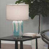 Jamie Young Helen Blown Glass Table Lamp with Linen Shade