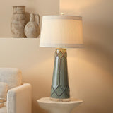 Jamie Young Hobnail Ceramic Table Lamp with Linen Shade