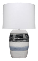 Jamie Young Horizon Striped Ceramic Table Lamp with Linen Shade