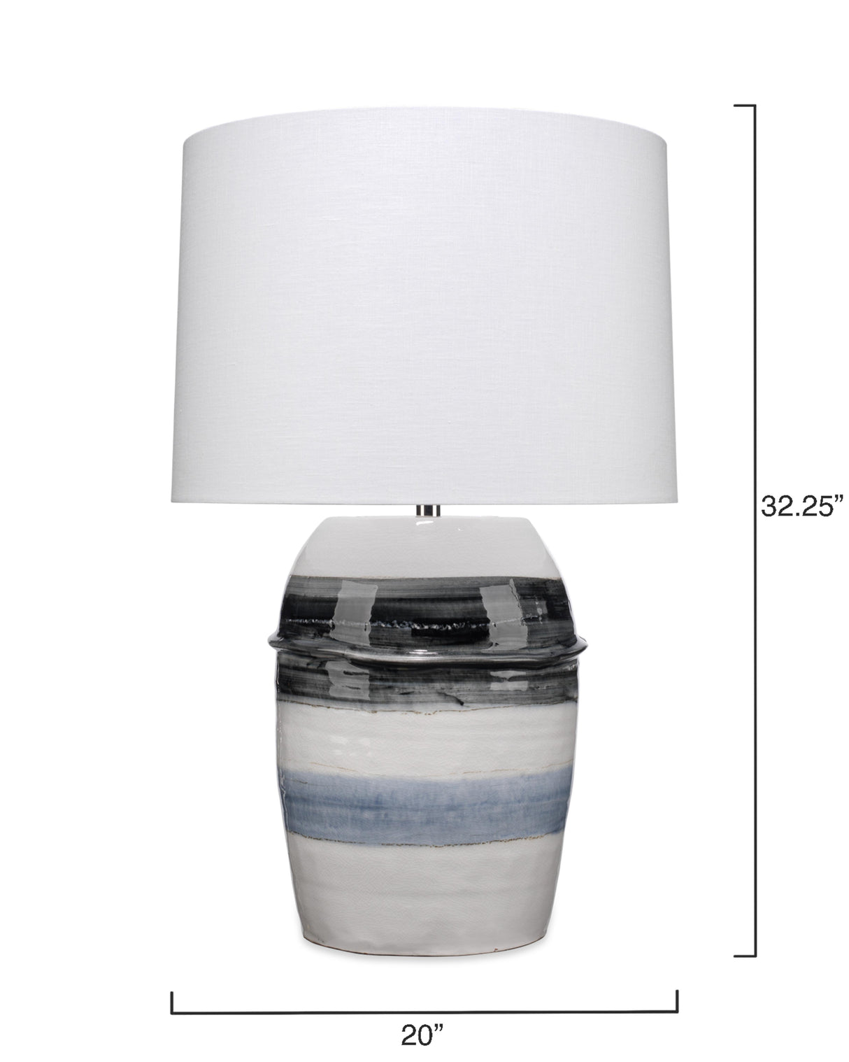 Jamie Young Horizon Striped Ceramic Table Lamp with Linen Shade