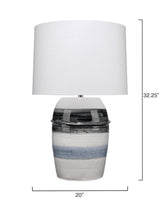 Jamie Young Horizon Striped Ceramic Table Lamp with Linen Shade