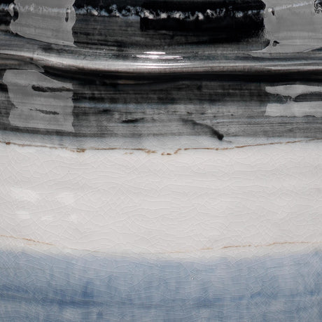 Jamie Young Horizon Striped Ceramic Table Lamp with Linen Shade