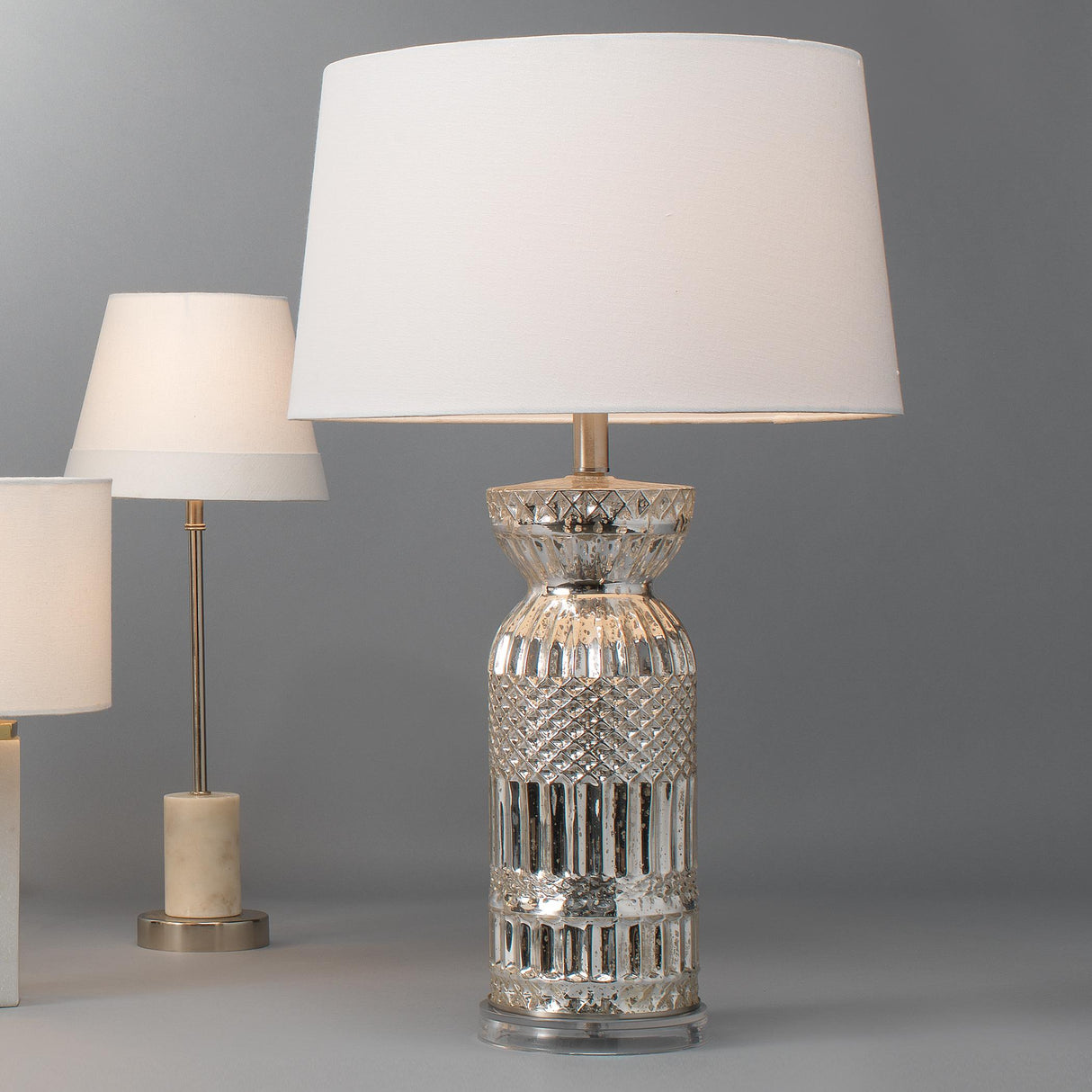 Jamie Young Isla Glass Table Lamp, Silver
