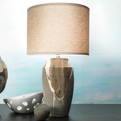 Jamie Young Landslide Ceramic Table Lamp with Linen Shade