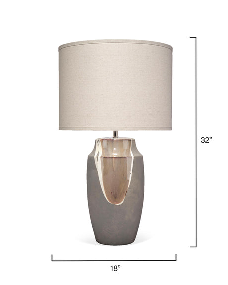 Jamie Young Landslide Ceramic Table Lamp with Linen Shade