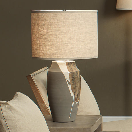 Jamie Young Landslide Ceramic Table Lamp with Linen Shade