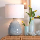 Jamie Young Levi Ceramic Table Lamp with Linen Shade