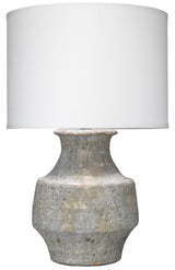 Jamie Young Masonry Ceramic Table Lamp with Linen Shade, Grey
