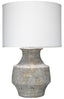 Jamie Young Masonry Ceramic Table Lamp with Linen Shade, Grey
