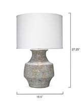 Jamie Young Masonry Ceramic Table Lamp with Linen Shade, Grey