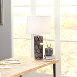 Jamie Young Neva Ceramic Table Lamp with Linen Shade