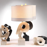 Jamie Young Obscure Table Lamp with Linen Shade, White
