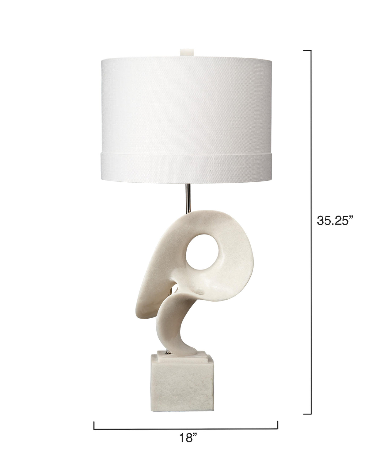 Jamie Young Obscure Table Lamp with Linen Shade, White