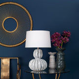 Jamie Young Oceane Gourd Ceramic Table Lamp with Linen Shade