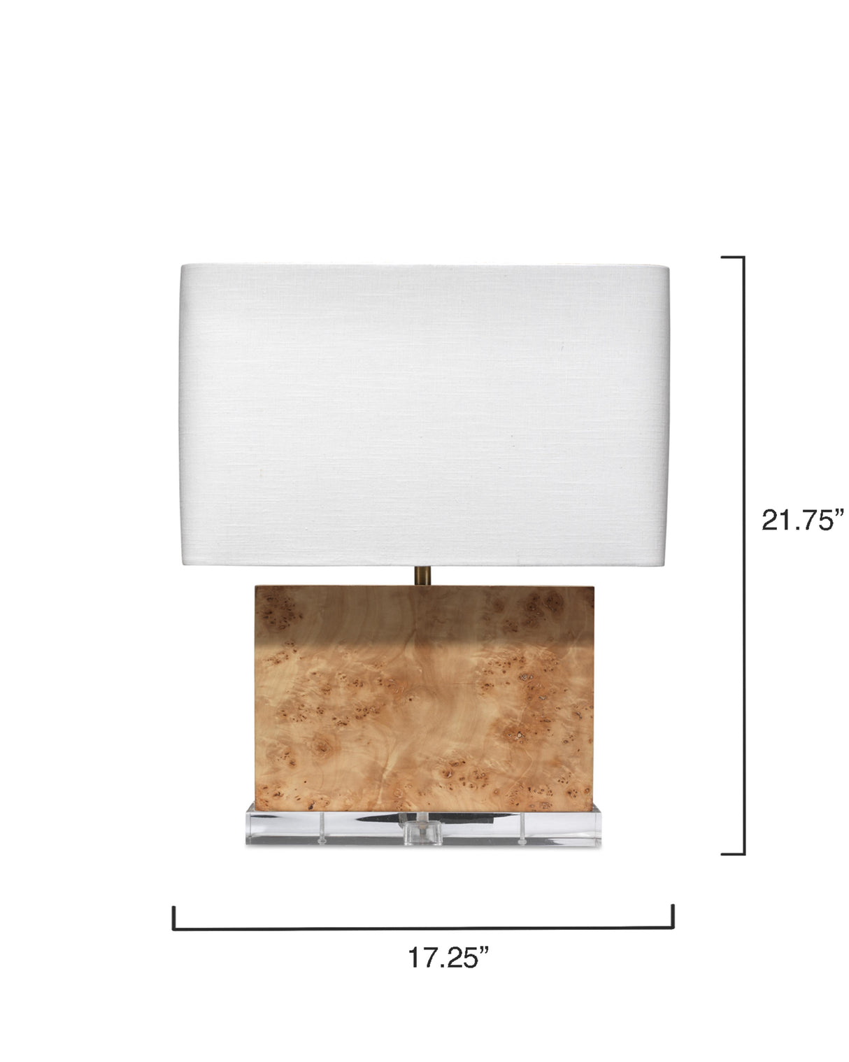 Jamie Young Parallel Burl Wood Table Lamp with Linen Shade