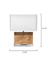 Jamie Young Parallel Burl Wood Table Lamp with Linen Shade