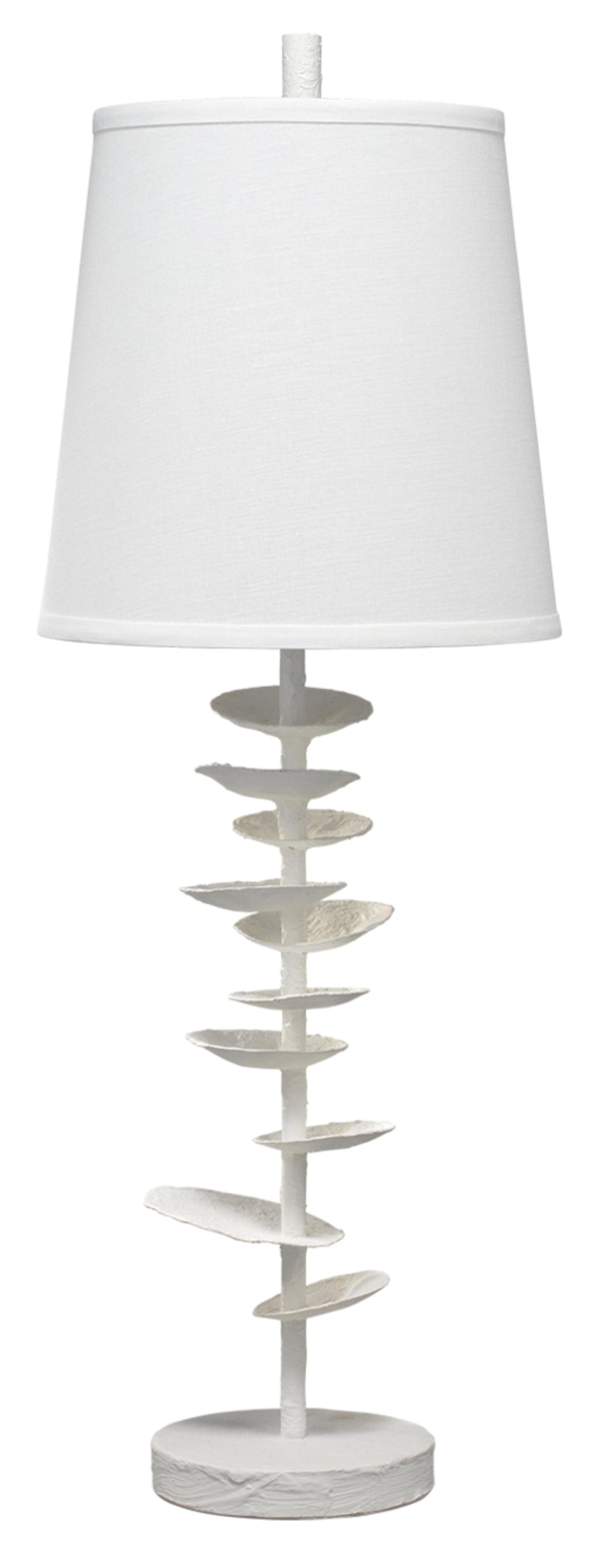 Jamie Young Petals Gesso Table Lamp with Linen Shade
