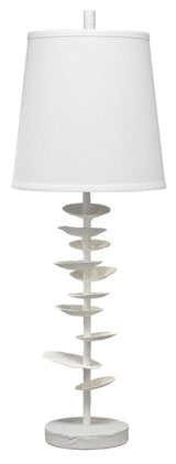 Jamie Young Petals Gesso Table Lamp with Linen Shade