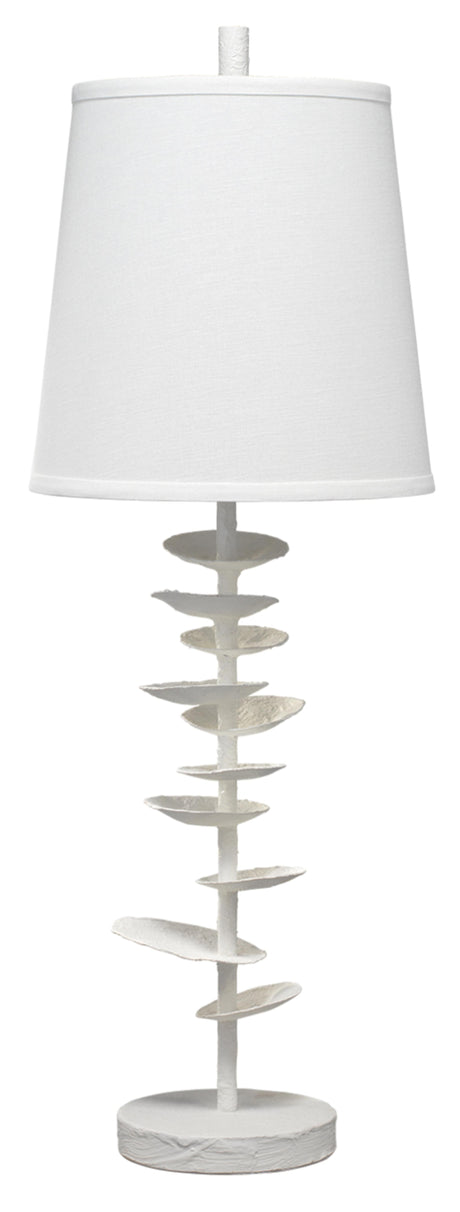 Jamie Young Petals Gesso Table Lamp with Linen Shade