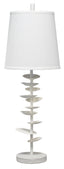 Jamie Young Petals Gesso Table Lamp with Linen Shade