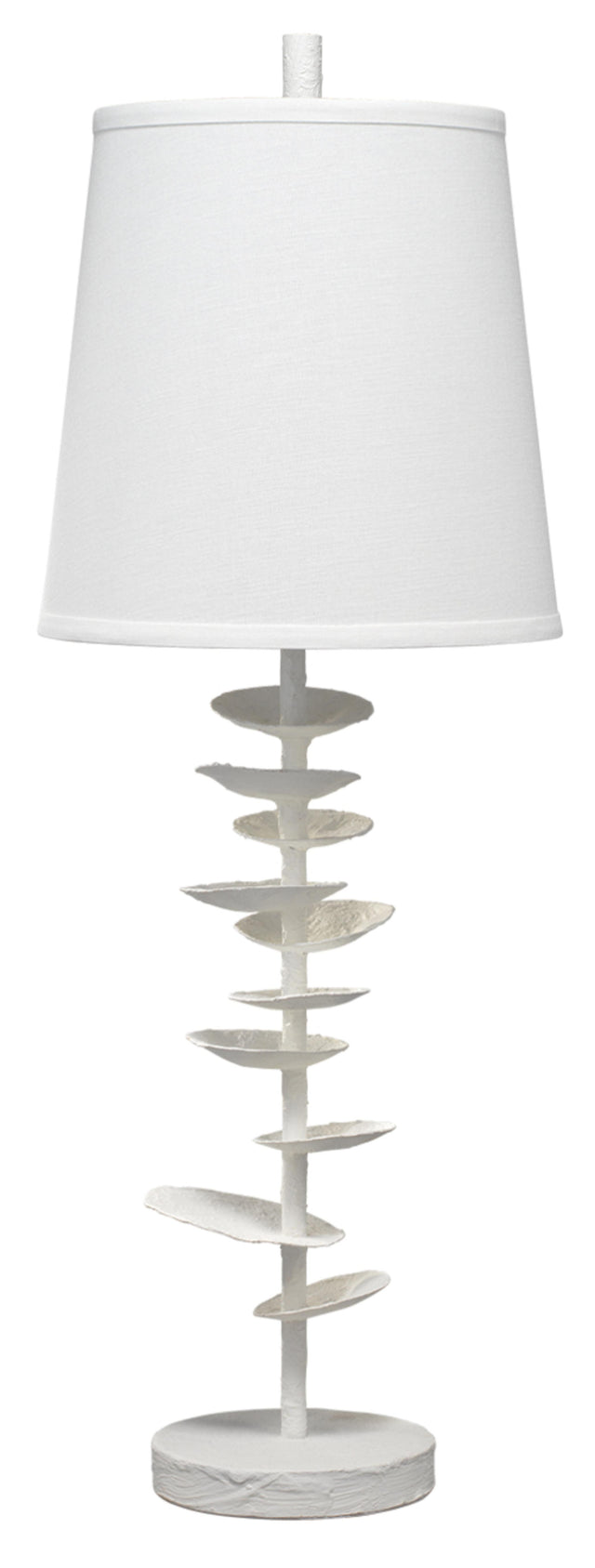 Jamie Young Petals Gesso Table Lamp with Linen Shade