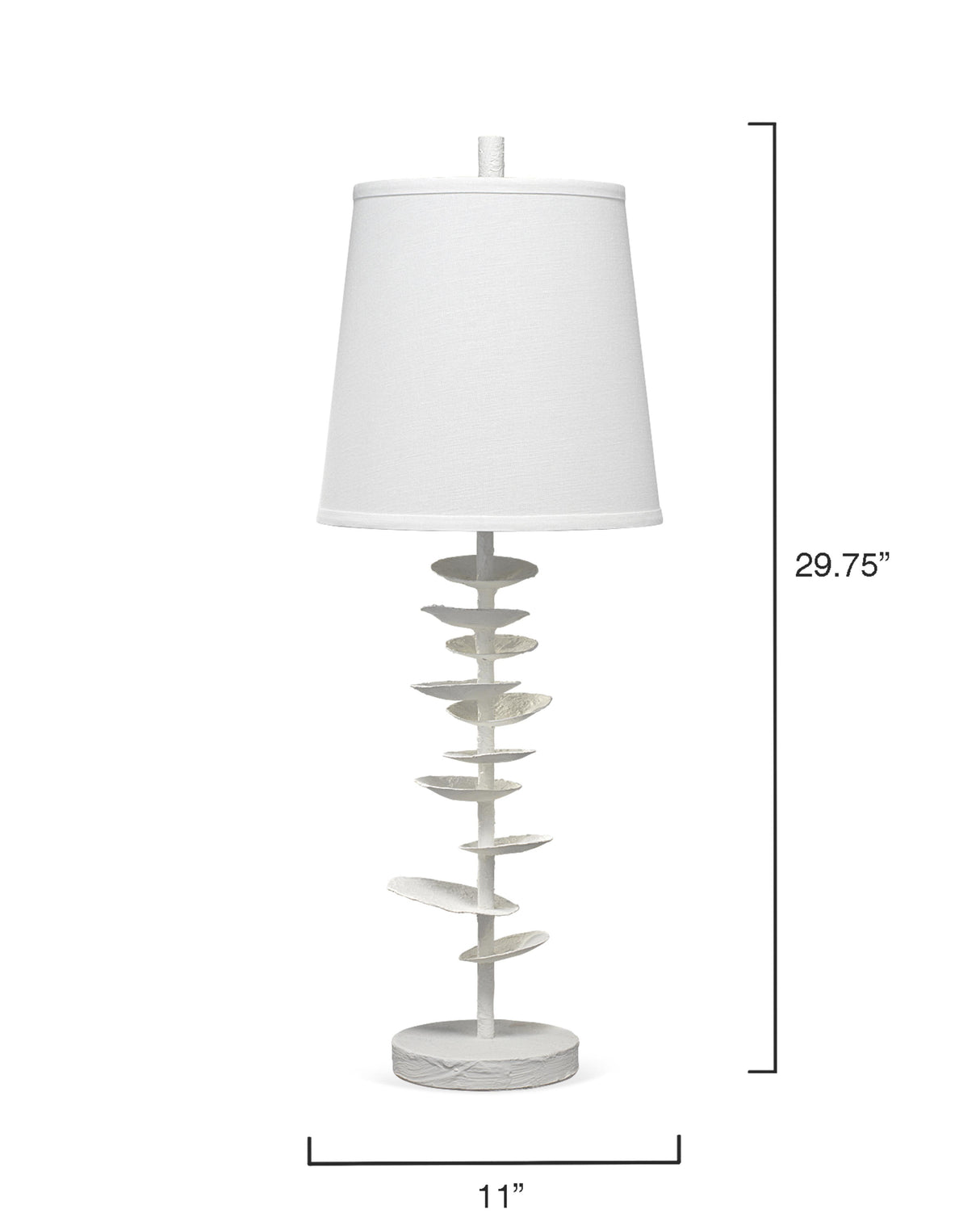 Jamie Young Petals Gesso Table Lamp with Linen Shade