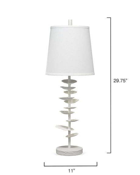 Jamie Young Petals Gesso Table Lamp with Linen Shade