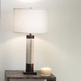 Jamie Young Sheridan Ox Hide Table Lamp with Linen Shade