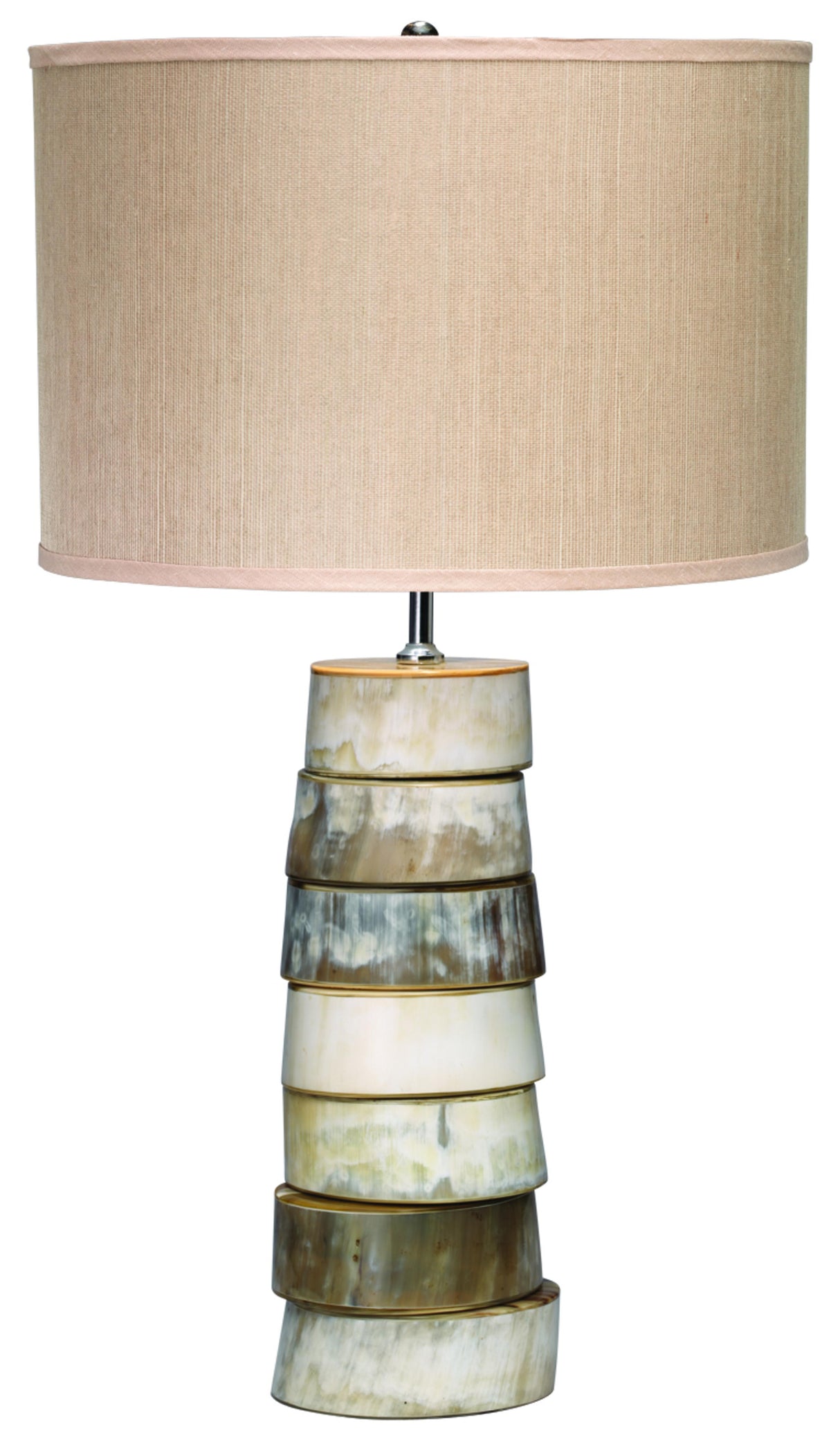 Jamie Young Stacked Horn Table Lamp with Elephant Drum Shade