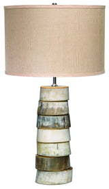 Jamie Young Stacked Horn Table Lamp with Elephant Drum Shade