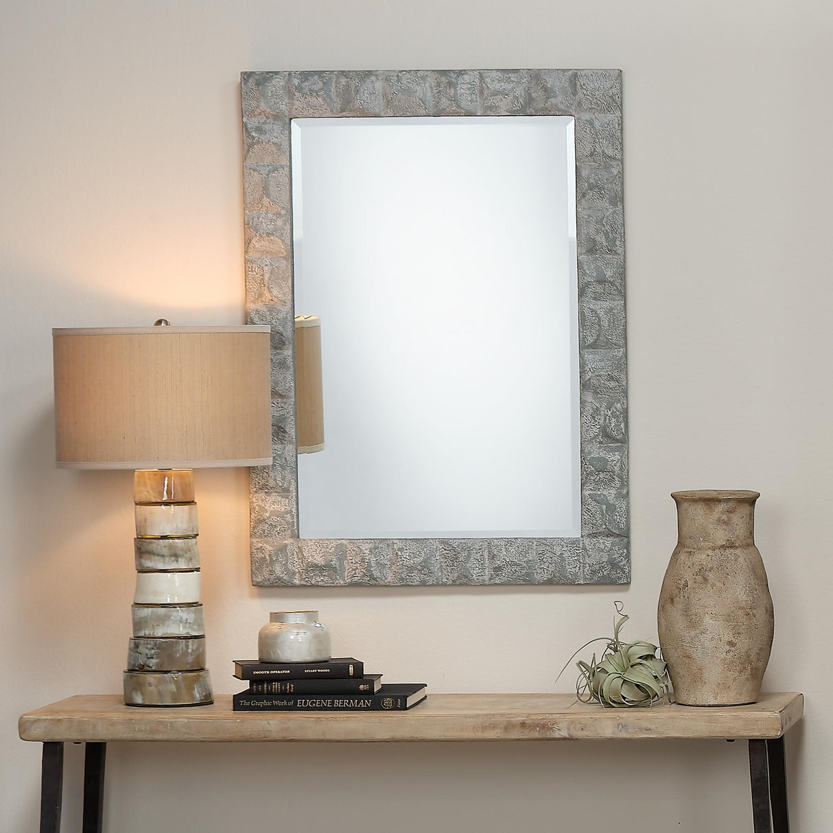 Jamie Young Stacked Horn Table Lamp with Elephant Drum Shade