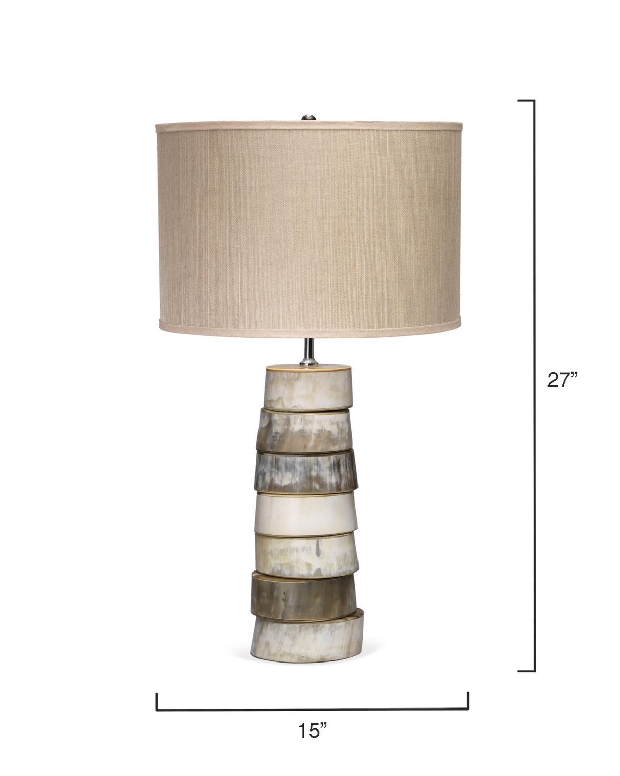 Jamie Young Stacked Horn Table Lamp with Elephant Drum Shade