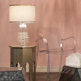 Jamie Young Tall Ribbon Blown-Glass Table Lamp with Linen Shade