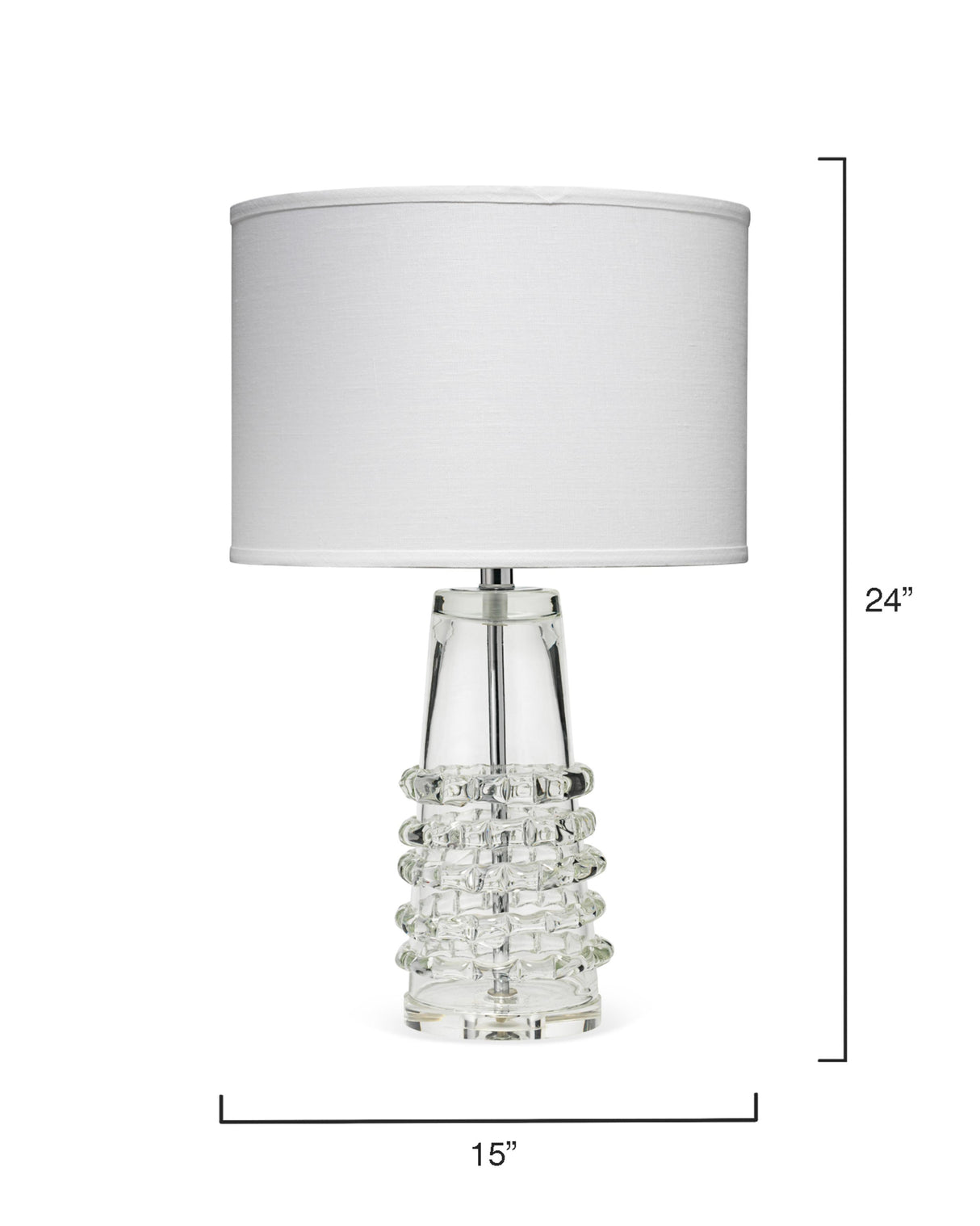 Jamie Young Tall Ribbon Blown-Glass Table Lamp with Linen Shade