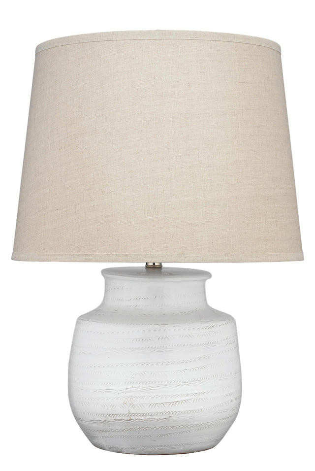 Jamie Young Trace Ceramic Table Lamp with Linen Shade