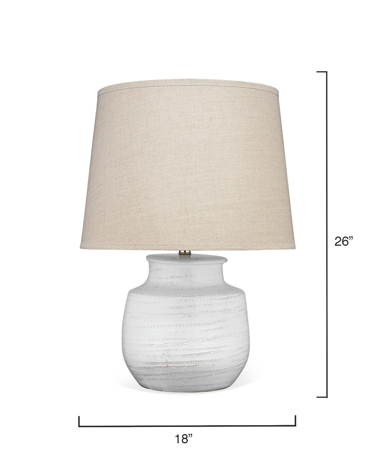 Jamie Young Trace Ceramic Table Lamp with Linen Shade