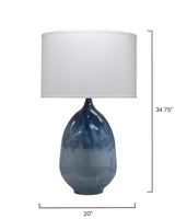 Jamie Young Twilight Iron Table Lamp with Linen Shade, Blue Ombre