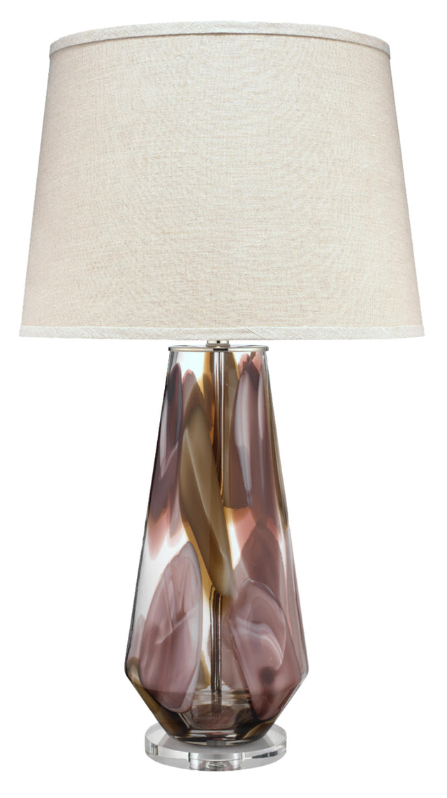 Jamie Young Watercolor Glass Table Lamp with Linen Shade