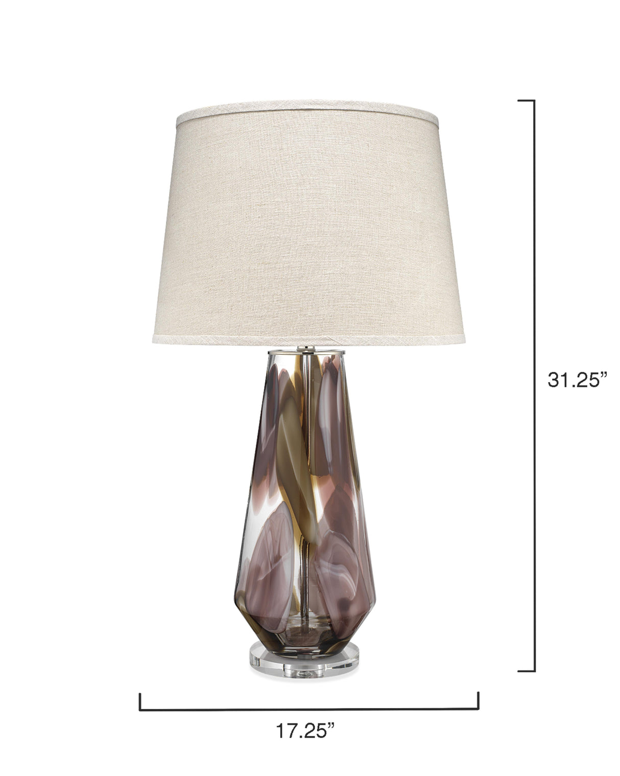 Jamie Young Watercolor Glass Table Lamp with Linen Shade