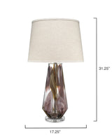 Jamie Young Watercolor Glass Table Lamp with Linen Shade