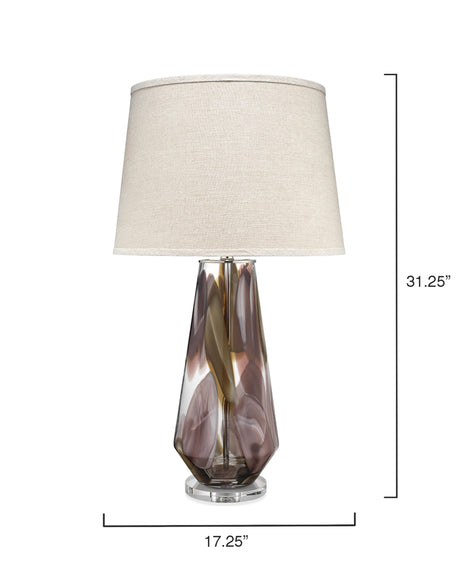 Jamie Young Watercolor Glass Table Lamp with Linen Shade