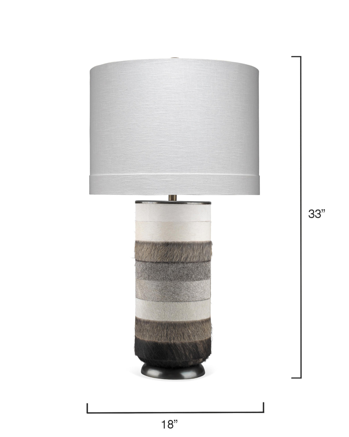 Jamie Young Winslow Hide Table Lamp with Linen Shade, Grey and White