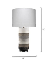 Jamie Young Winslow Hide Table Lamp with Linen Shade, Grey and White