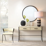 Jamie Young Winslow Hide Table Lamp with Linen Shade, Grey and White