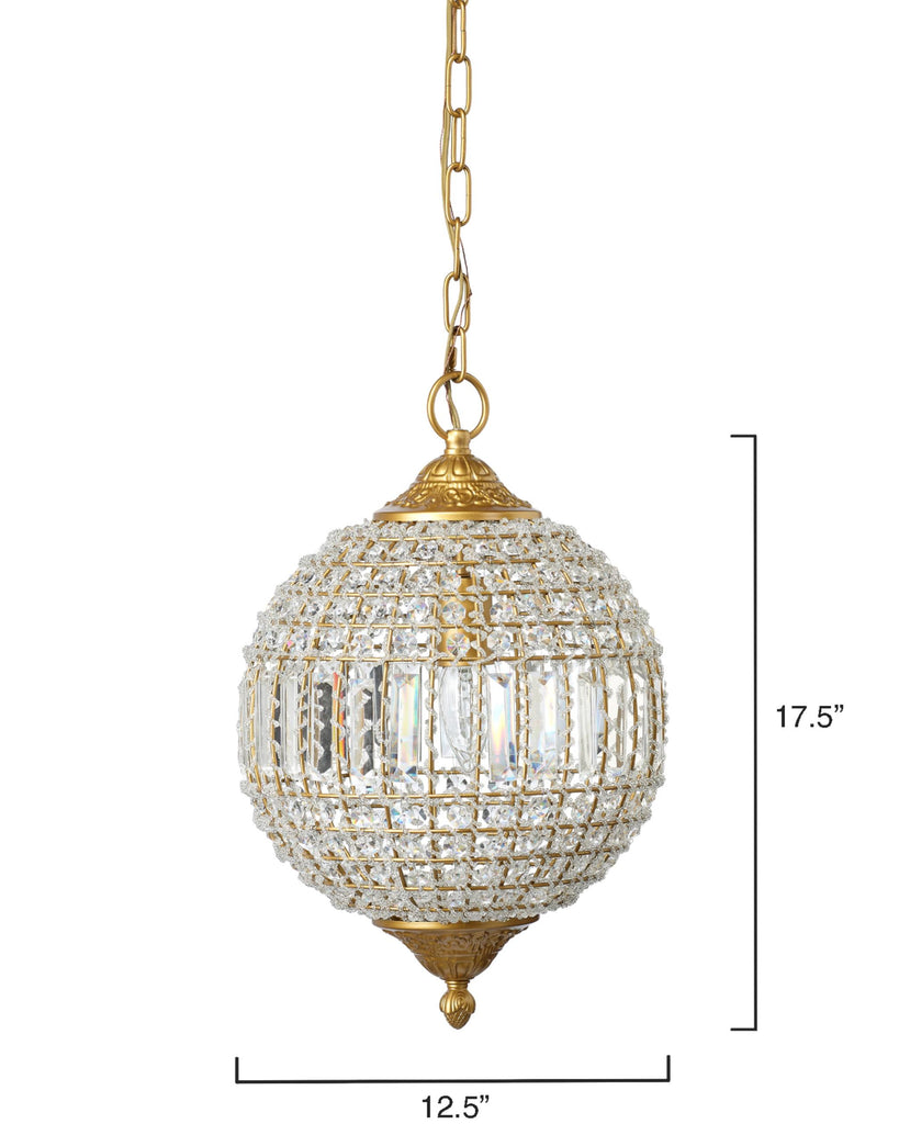 Jamie Young Crystal Orb Antique Gold Pendants