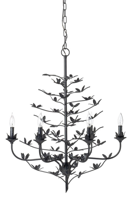 Jamie Young Blooming Iron 6-Light Chandelier, Black