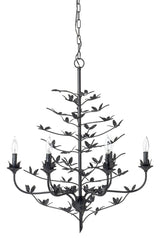 Jamie Young Blooming Iron 6-Light Chandelier, Black