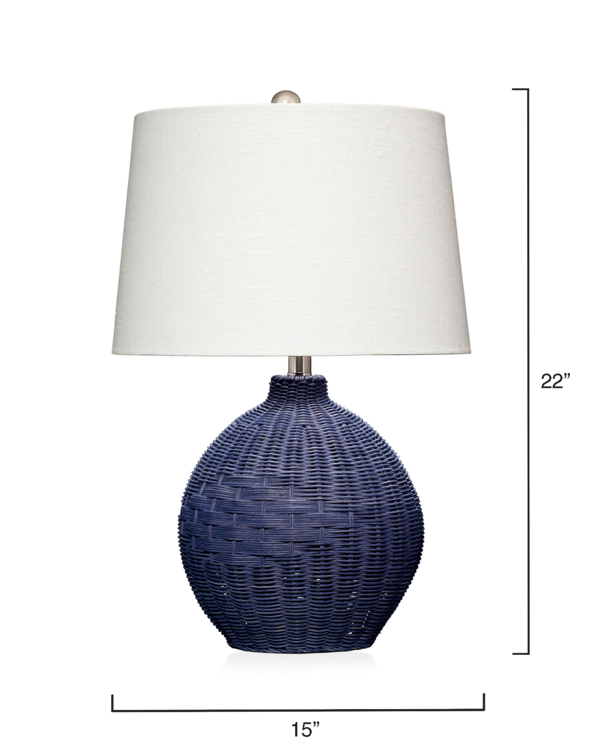 Jamie Young Cape Rattan Table Lamp, Blue
