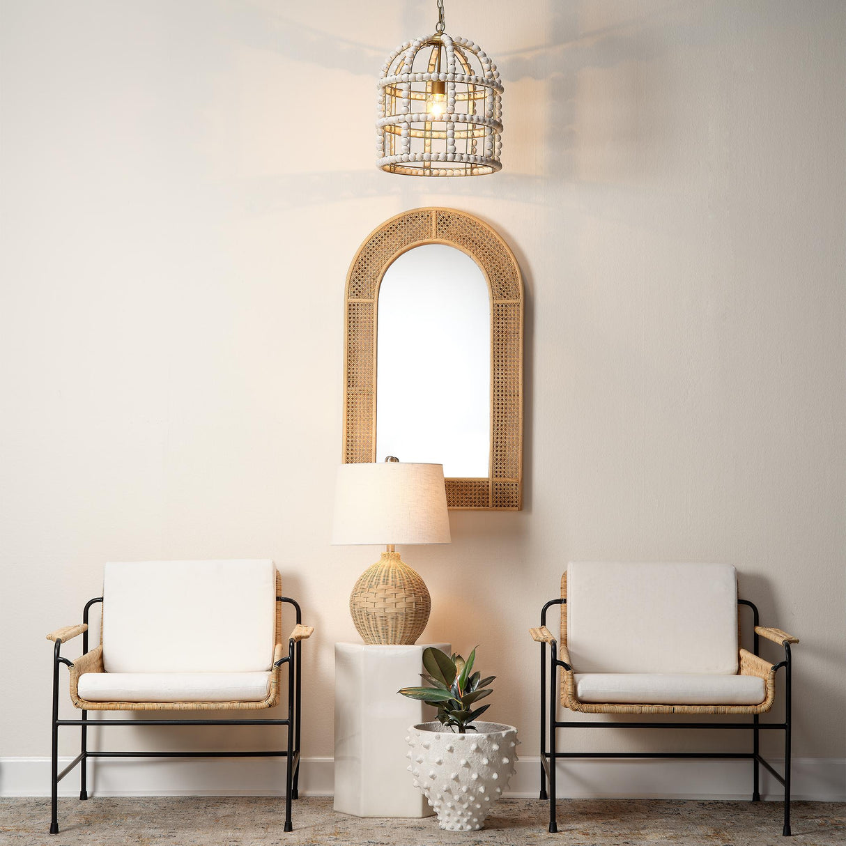 Jamie Young Cape Rattan Table Lamp, Natural