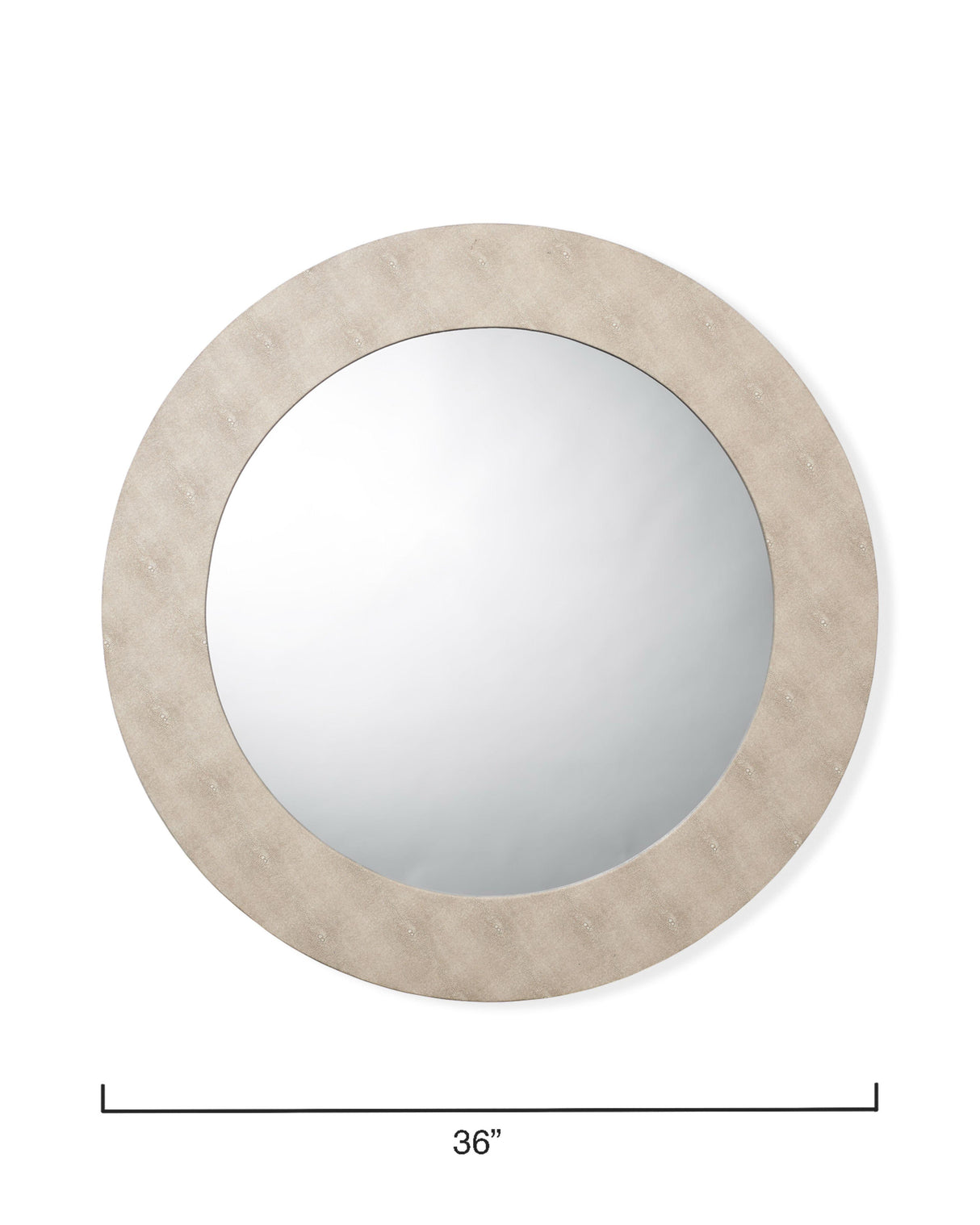 Jamie Young Chester Shagreen Round Mirror, Ivory